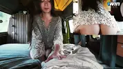 Вика пристает брату в доме на колесах
