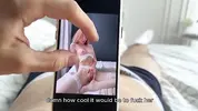 дрочит член, рассматривая голые фотки мачехи
