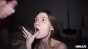 долгожданный камшот на язык и на лицо