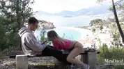 блондинка сосет хуй с видом на море