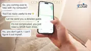 парень задрот переписывается с девушкой