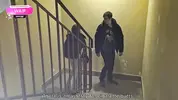 проводит девушку домой в подъезде