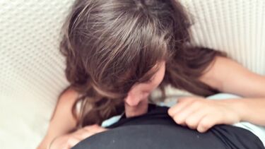 Мало того, что давилась моим хуем на диване, так еще и раком получила с заломанными руками - часть 3
